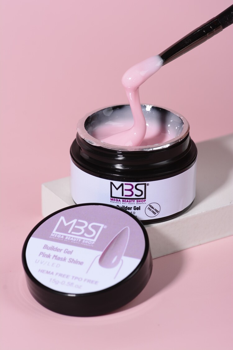 Mega Beauty Shop® Builder gel Pink mask shine 15ml. HEMA & TPO free