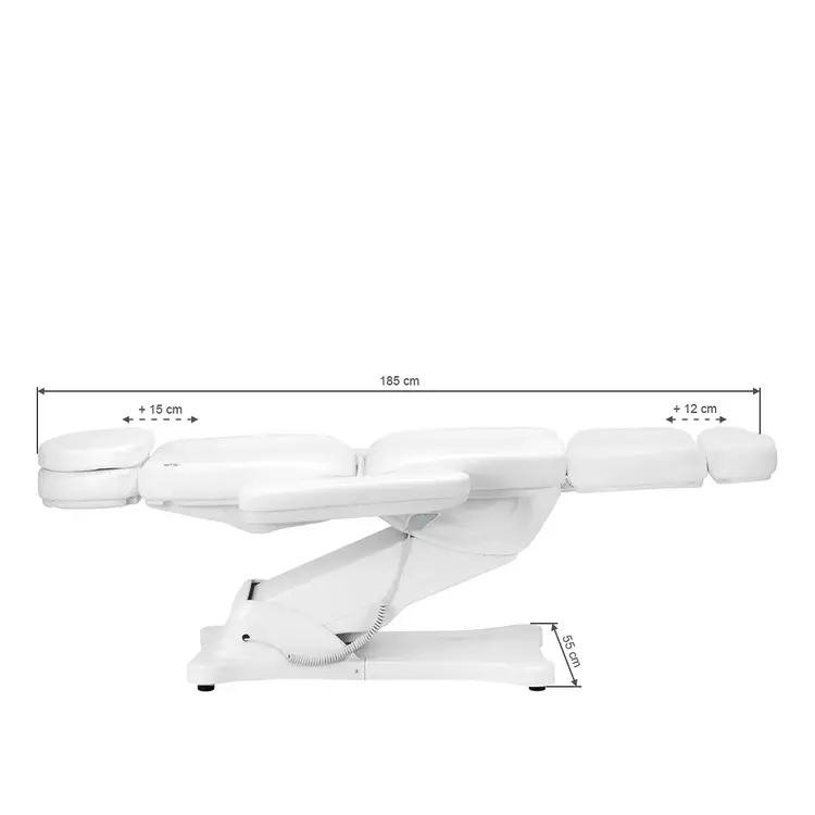 Mega Beauty Shop®  Elektrische behandelstoel Wit  met verwarming (3 motoren)