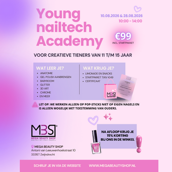 Mega Beauty Shop® 1- Daagse Young nailtech Academy  €99,- incl. BTW