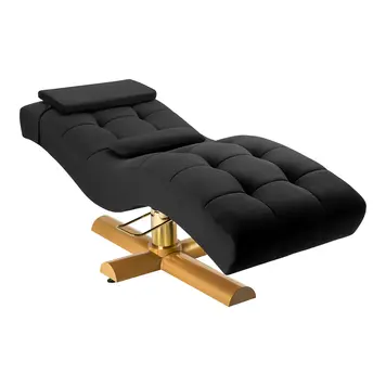 Mega Beauty Shop® Professionele wimperstoel zwart met gouden voet