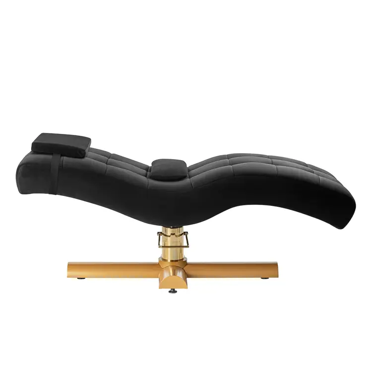 Mega Beauty Shop® Professionele wimperstoel zwart met gouden voet