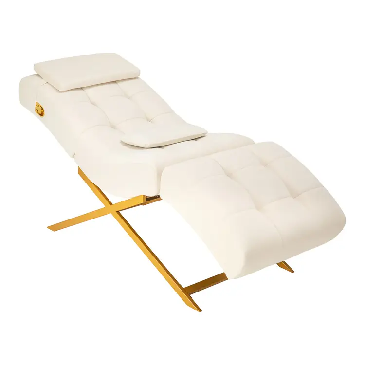 Mega Beauty Shop® Professionele wimperstoel wit met gouden voet