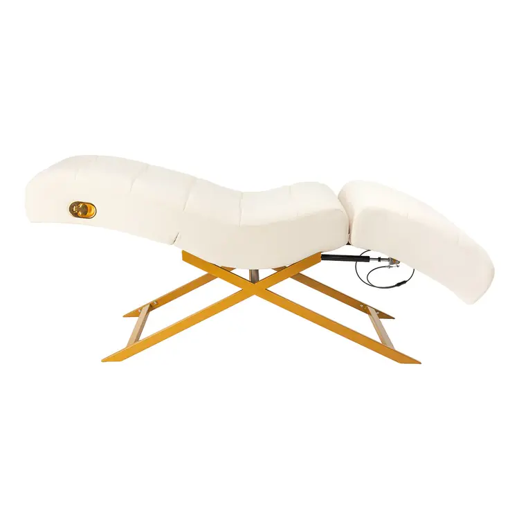 Mega Beauty Shop® Professionele wimperstoel wit met gouden voet