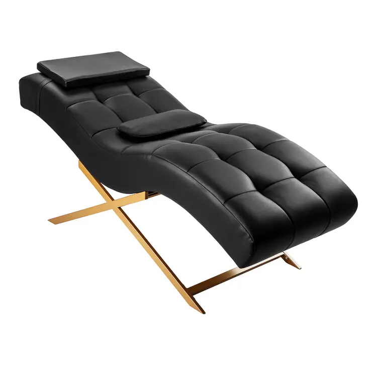 Mega Beauty Shop® Professionele wimperstoel zwart met gouden voet