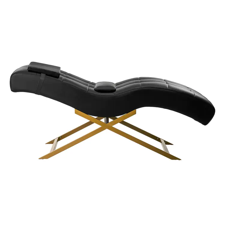 Mega Beauty Shop® Professionele wimperstoel zwart met gouden voet