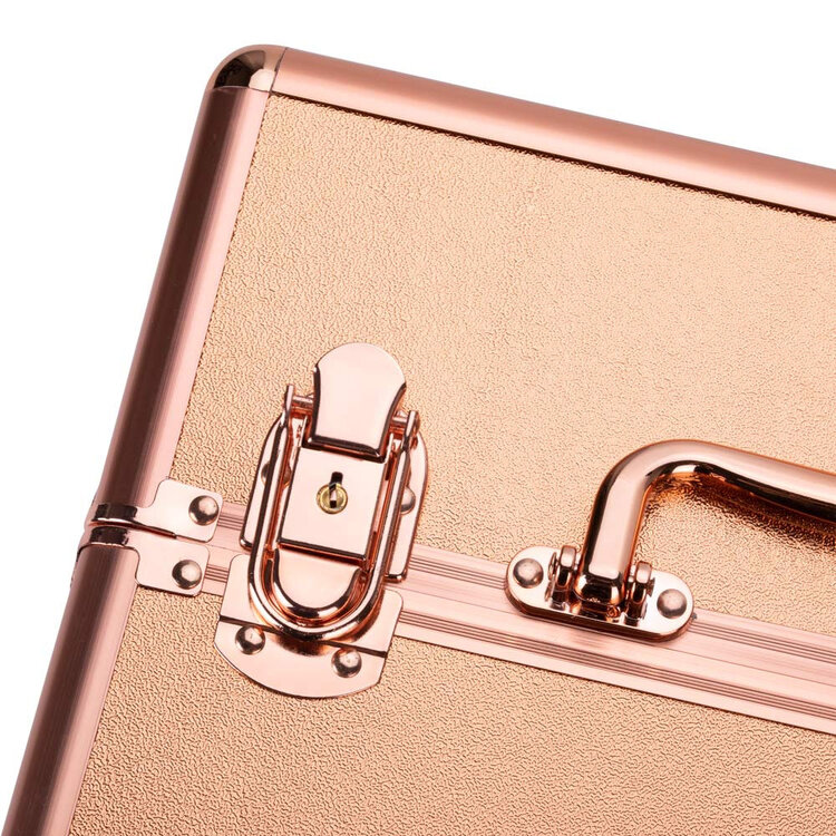 Mega Beauty Shop® Aluminium Koffer Rosé Gold  (523)