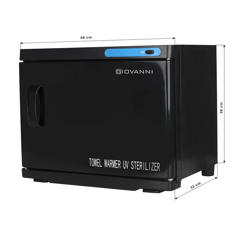 Mega Beauty Shop® Handdoekverwarmer met UV-C 23 l sterilisator zwart