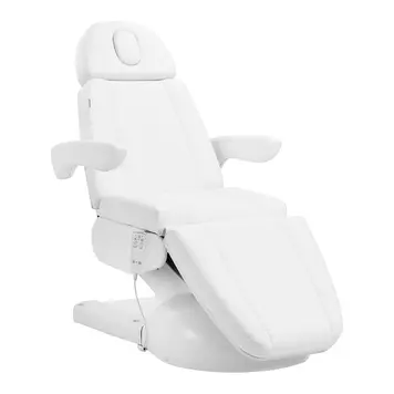 Mega Beauty Shop® Elektrische behandelstoel Wit  Lux ( 3 motoren) met verwarming
