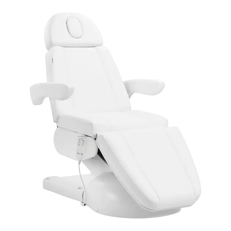 Mega Beauty Shop® Elektrische behandelstoel Wit  Lux ( 3 motoren) met verwarming