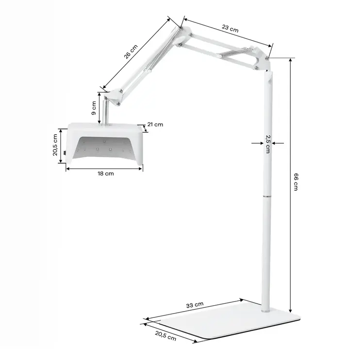 Mega Beauty Shop® UV/LED lamp met metalen voet 48W voor pedicures op standaard