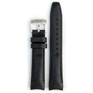 Everest Rolex straps Everest Leather Strap with Tang Buckle Curved End Black, EH8BLK