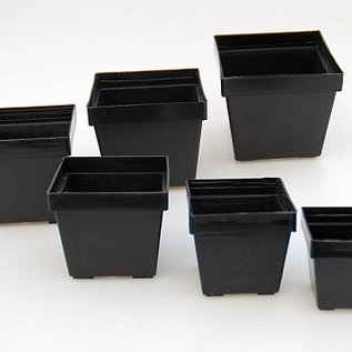 Square pots black 8x8x6.7 cm