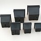 Square pots black 8x8x6.7 cm