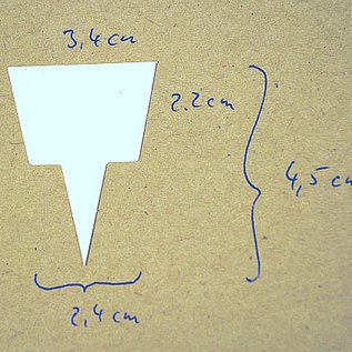 Etichette individuali in forma trapezoidale