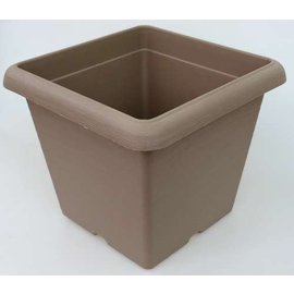 Large square containerpot Terrae Quadro 25 cm beige