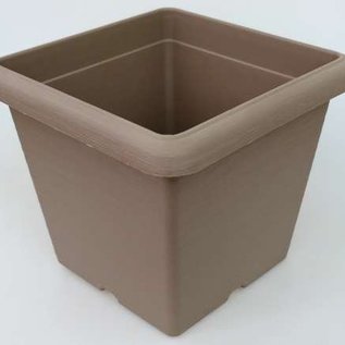 Large square containerpot Terrae Quadro 25 cm beige