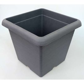 Pot carré Terrae Quadro 25 cm gris