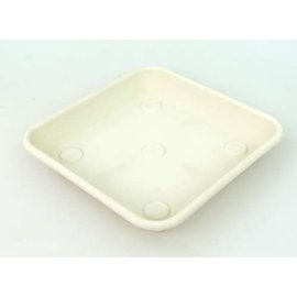 Large square containerpot Terrae Quadro 25 white saucer