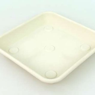 Large square containerpot Terrae Quadro 25 white saucer