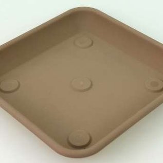 Pot quadrato Terrae Quadro 25 beige piattino