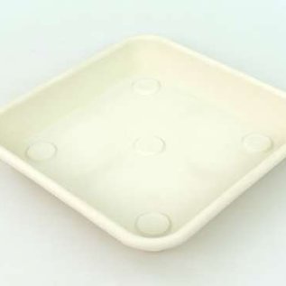 Large square containerpot Terrae Quadro saucer 30 cm white