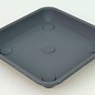 Large square containerpot Terrae Quadro saucer 35 cm gray