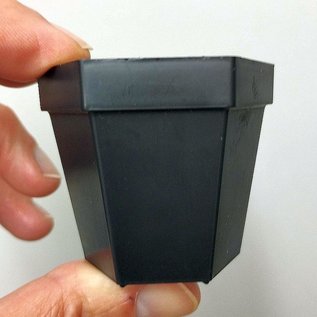 Vaso esagonale 5 cm in plastica, nero