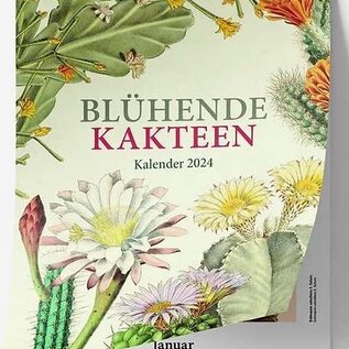 Cactus en fleurs - calendrier mural 2024 - dessins de Toni Gürke