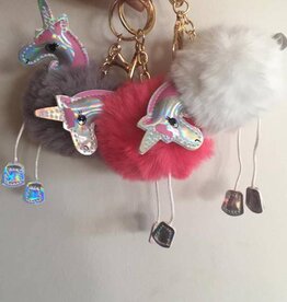 Unicorn sleutelhanger roze