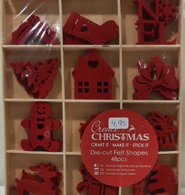 Set met rode vilten Kerstfiguurtjes