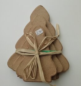 Setje Kerstbomen papier-maché
