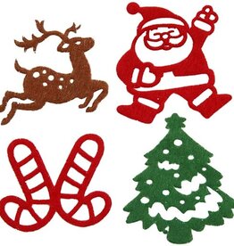 Setje vilten kerst stickers