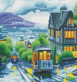 Diamond Painting LED : Tram door stad