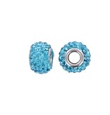 Pandora stijl strass kraal 15 x 9 mm turkoois