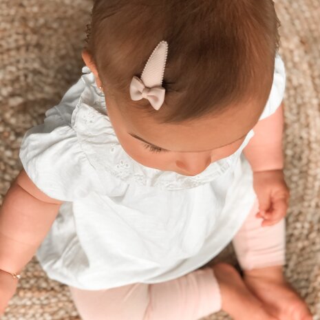 Your Little Miss Baby snap clips with bow - Powder tones