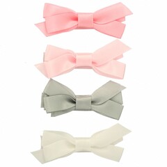 Your Little Miss Hair clips with ribbon bow - Pastel