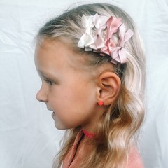 Your Little Miss Hair clips with ribbon bow - Powder tones