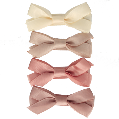 Your Little Miss Hair clips with ribbon bow - Powder tones