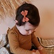 Your Little Miss Baby hair clip with double bow - Earth check