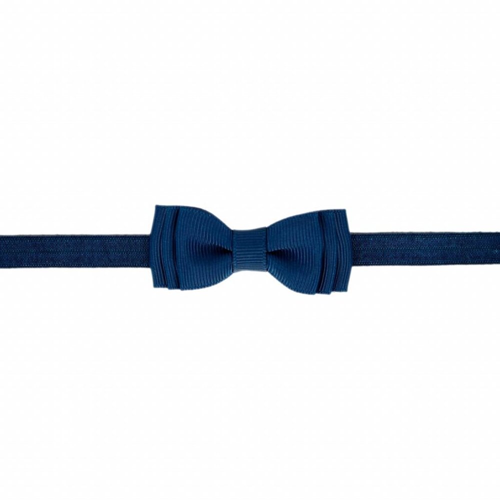 Your Little Miss Baby headband with double bow - Dark blue