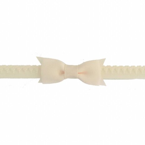 Your Little Miss Fascia per capelli neonata con fiocco in pizzo - Ivory