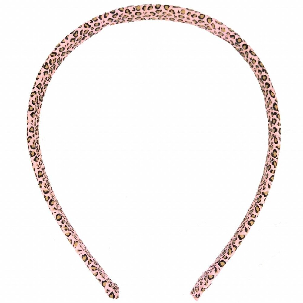 Your Little Miss Slim satin Hairband - Leopard pink