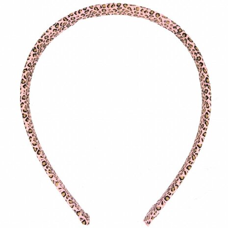 Your Little Miss Slim satin Hairband - Leopard pink