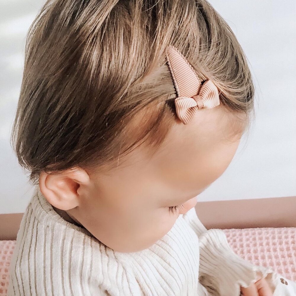 Your Little Miss Baby haarspeldjes met strik - Nude tones