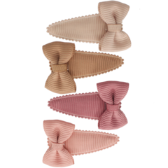 Your Little Miss Baby snap clips with bow - Nude tones