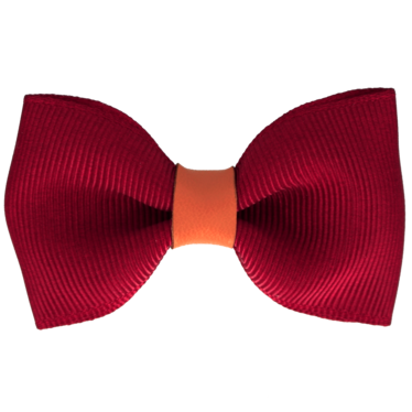 Your Little Miss Hair clip with bow - Scarlet & leather