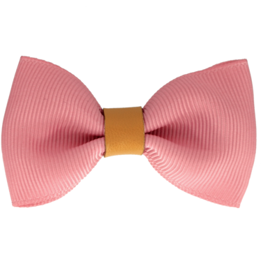 Your Little Miss Hair clip with bow - Pink & leather