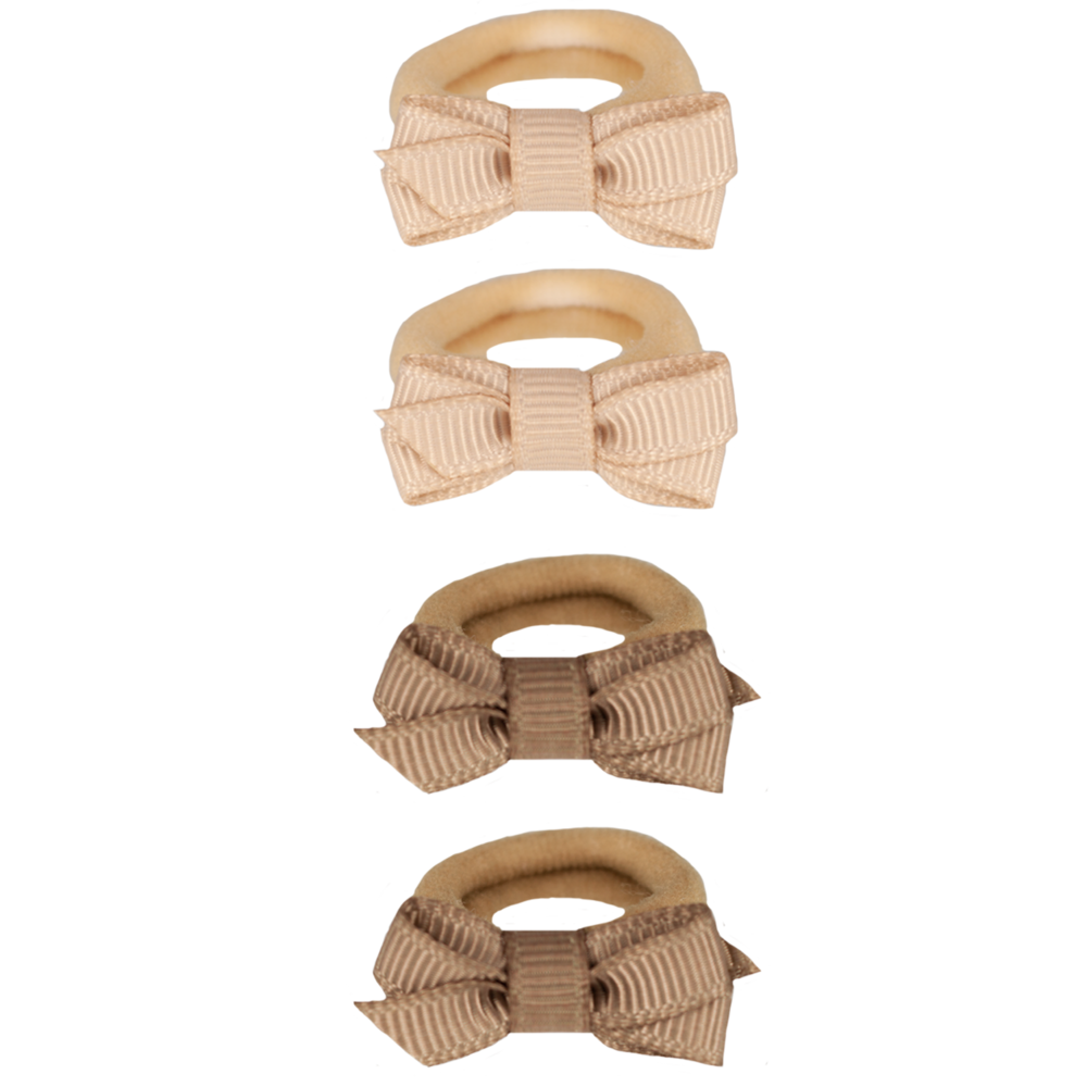 Your Little Miss Baby hair ties with little bow - Beige tones