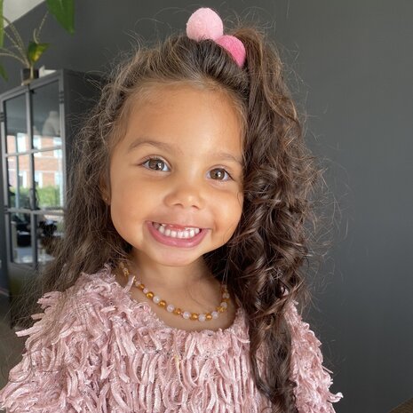 Your Little Miss Basic haarelastiekjes met pompoms - Candy