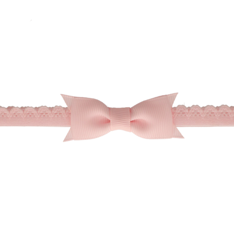 Your Little Miss Newborn baby haarbandje met kanten strik - Light pink